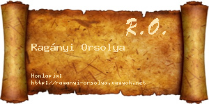 Ragányi Orsolya névjegykártya